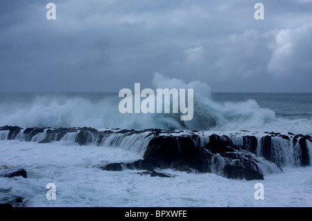 Waves Pound Shark's Cove Stock Photo