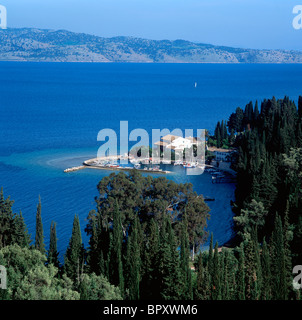 View over Kouloura, North East Coast, Corfu (Kerkyra), Ionian Islands, Greece Stock Photo