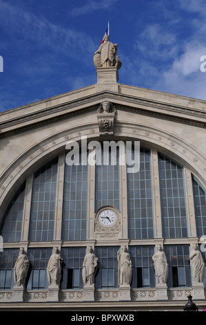 Facade of the main north train station - Gare du Nord - in Paris, France. Stock Photo