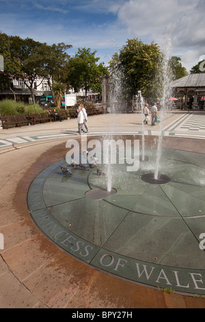 UK, England, Merseyside, Southport, Lord Street, circular Diana Princess of Wales memorial fountain Stock Photo