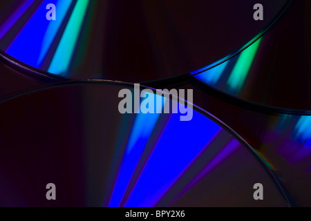 Many colorful DVD lying upon each other - landscape format Stock Photo
