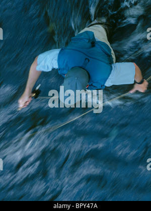 Bird's-eye-view of a man casting his fly fishing rod Stock Photo - Alamy