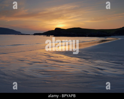Sunset at Balnakeil Bay on the far north west coast of Scotland UK Stock Photo
