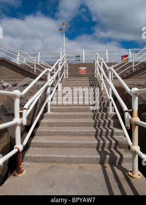 Steps leading up from Aberavon Beach, Port Talbot South Wales Stock Photo