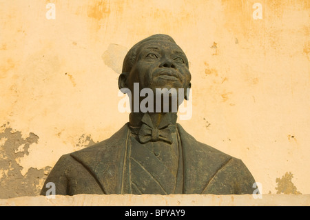 statue of Blaise Diagne, native representative to  the French parliament in 1914, fought for equality, Gorée Island, Senegal Stock Photo