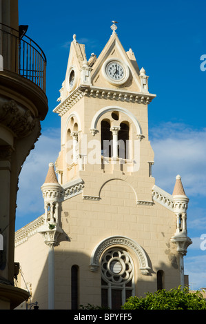 Modernist style church of Sagrado Corazon at Menendez Pelayo square. Melilla.Spain. Stock Photo