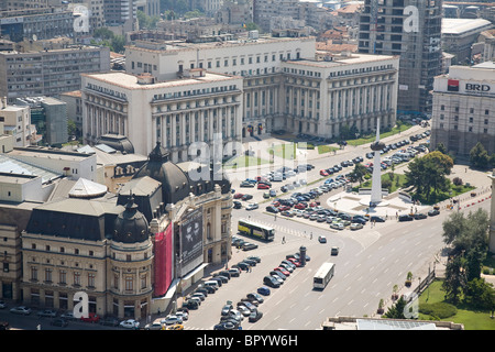 Aerial photograph of the modern city of Bucharest in Romania Stock Photo