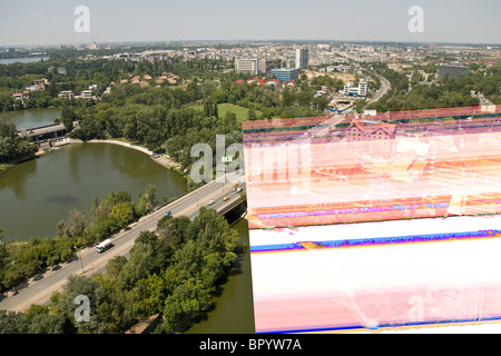 Aerial photograph of the city of Bucharest in Romania Stock Photo