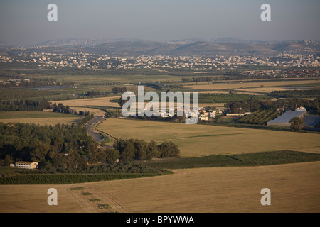 Aerial photograph of the Agriculture fields of the Sharon Stock Photo