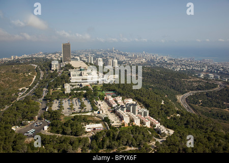 Aerial view of the University of Haifa on mount Carmel Stock Photo