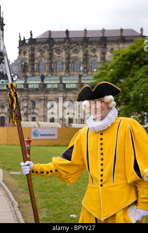 Photograph of an actor dressed as a German aristocrat in Dresden Stock Photo