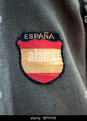 Badge on original Second World War Spanish army uniform, Spain Stock Photo