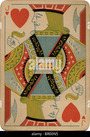 Jack of Hearts vintage playing card Stock Photo