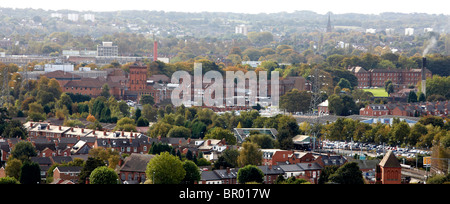 The old Selly Oak Hospital in Birmingham surrounded by housing and trees in Selly Oak, Birmingham Stock Photo