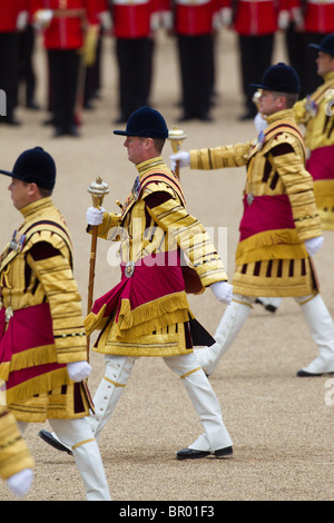 Drum Majors during the 'Massed Bands Troop'. 'Trooping the Colour' 2010 Stock Photo