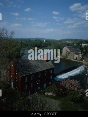 Old Mill and Village, NJ Stock Photo