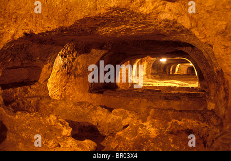 Malta, the labyrinthine underground catacombs at St Paul's Catacombs in