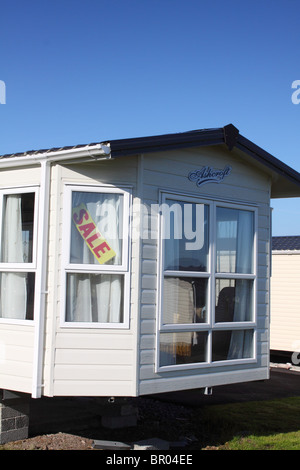 mobile home for sale at a caravan park in County Donegal, Ireland Stock Photo