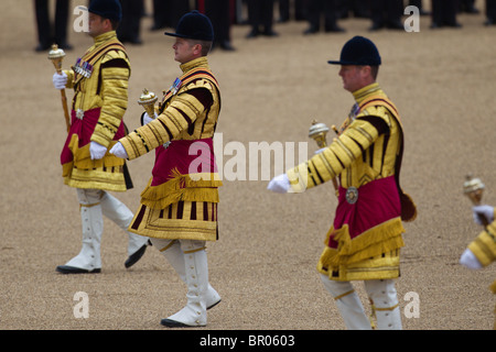 Drum Majors during the 'Massed Bands Troop'. 'Trooping the Colour' 2010 Stock Photo