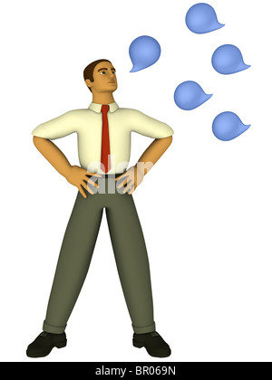 3D illustration of multiple speech bubbles. Speech, conversation 3D ...