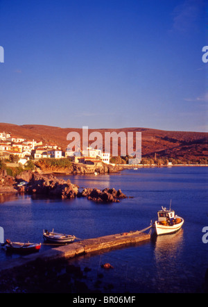 The sleepy port of Sigri in the far west of Lesvos. Stock Photo