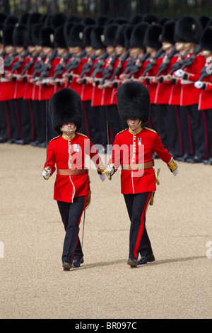 Two Captains marching, swords drawn. 'Trooping the Colour' 2010 Stock Photo