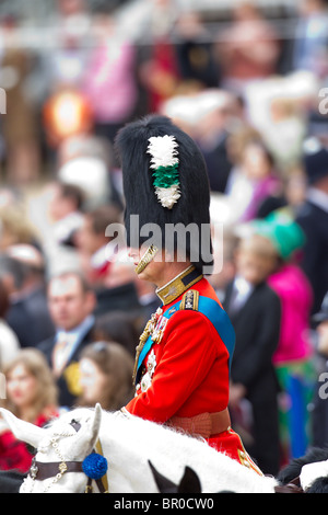 Charles, Prince of Wales, at 'Trooping the Colour', the birthday parade in honour of his mother, Queen Elizabeth II. Stock Photo