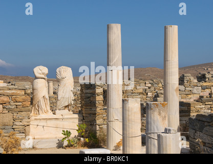 Ruins of Cleopatra house, Delos, Greece Stock Photo