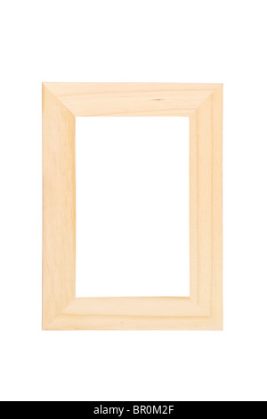 A view of a wooden picture frame, with blank white space Stock Photo