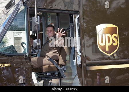 Indianapolis, Indiana - A United Parcel Service delivery truck in the Labor Day parade. Stock Photo