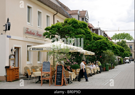 Restaurant in the Erlangen old town (Altstadt), Franconia, Bavaria, Germany. Stock Photo