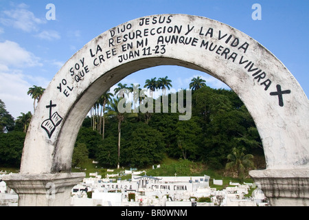 Chinese worker section of a cemetery at Limon, Costa Rica. Stock Photo