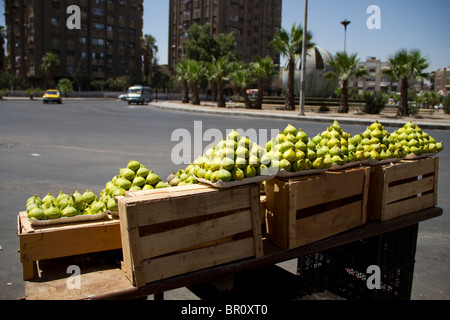 figs for sale on the road at the roundabout as you enter Yarmouk Palestinian camp, Damascus Stock Photo