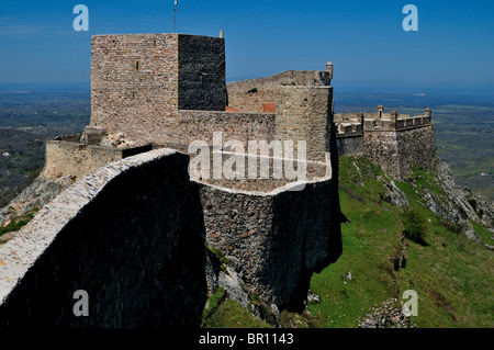 Portugal, Alentejo: Wall and castle of Marvao Stock Photo