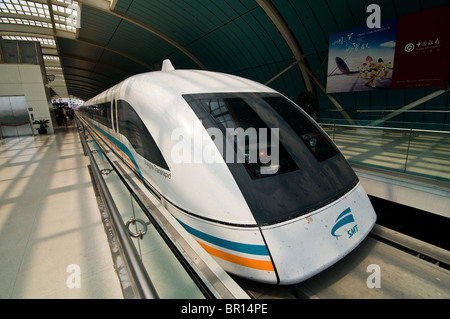 The super fast Maglev train connects Pudong airport to the center of ...