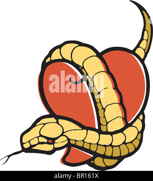 Heart around the snake Stock Photo - Alamy