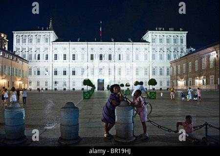 Italy,Turin,Piazza Castello, il Palazzo Reale Stock Photo