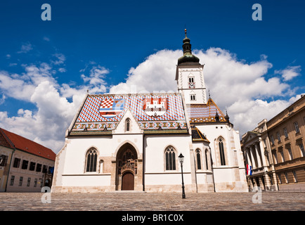 St. Mark's Church at St. Mark's Square, Zagreb, Croatia Stock Photo