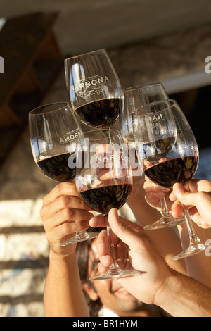 Friends having drinks in Carmelo, Uruguay. Stock Photo