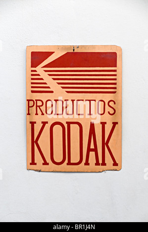 an old kodak sign advertising kodak products in spain Stock Photo