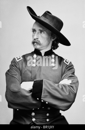 Portrait c1865 of Major-General George Armstrong Custer (1839 - 1876) - famously killed in the Battle of the Little Bighorn. Stock Photo