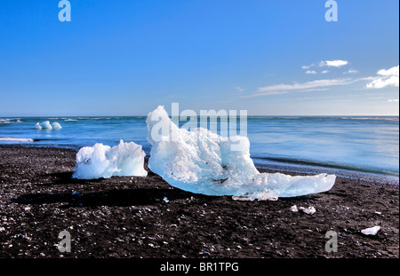 Stranded Iceberg, Joekulsalon Beach, Iceland Stock Photo