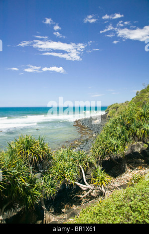 Australia, Queensland, Gold Coast, Burleigh Heads. Seaside View from Burleigh Head National Park. Stock Photo