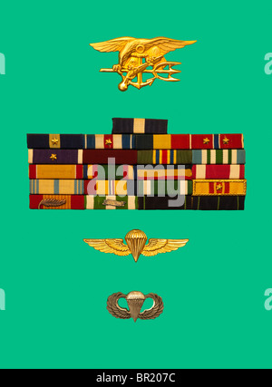 Military Ribbons & Medals Stock Photo