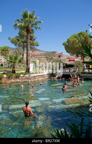 antique pool, archaeological excavation site Hierapolis near Denizli at the Turkish West coast Stock Photo