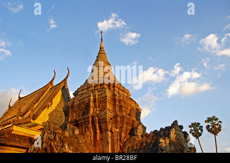 Ruinous ancient buddhist temple of Wat Nok in Kampong Cham, Cambodia. Stock Photo