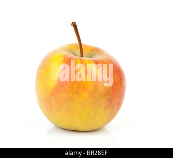 one yellow with red apple isolated on white background Stock Photo