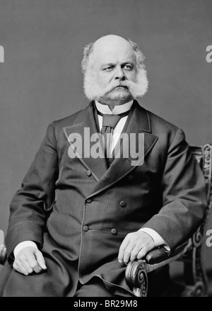 Portrait of US Civil War General Ambrose Burnside (1824 - 1881) - his distinctive facial hair gave rise to the term 'sideburns'. Stock Photo
