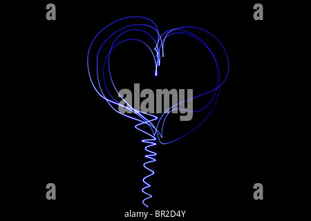 light painting love heart Stock Photo