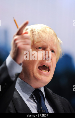 London Mayor, Boris Johnson, attends the Conservative Conference in Manchester, 5th October 2009. Stock Photo